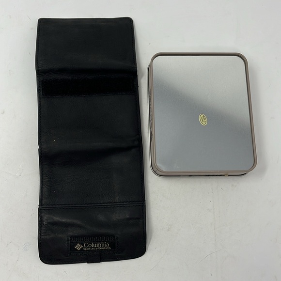 COLUMBIA TRIFOLD WALLET BLACK LEATHER WITH TIN BOX - Picture 10 of 11